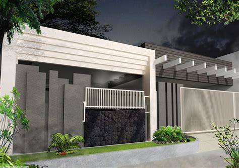 Design Rumah Minimalis Modern 1 Lantai Variasi Model Pagar Tembok